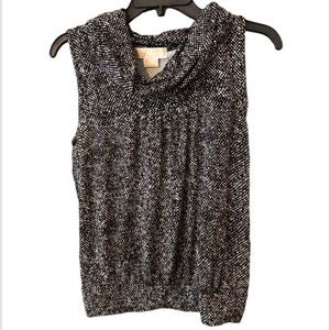 Michael Kors rayon tank top, black and white,  cowl neck sleeveless, MP